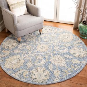 Ковер SAFAVIEH, 183 x 183 см, Glamour Collection Blue / Beige GLM624M ручной работы из премиальной шерсти