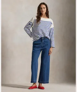 Укороченные джинсы с широкими штанинами Polo Ralph Lauren, цвет 400 Blue