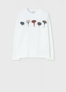 Женская футболка с длинными рукавами и рисунком в виде цветов