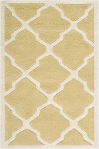 SAFAVIEH Chatham Collection ковер 61 x 92 см Light Gold / Ivory CHT735L ручной работы Trellis премиальная шерсть