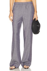 Повседневные брюки средней посадки на резинке Vince, mid indigo