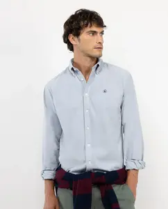 Мужская рубашка из однотонного вельвета El Ganso, синий