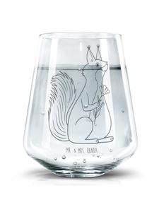 Стакан для питья с рисунком белки и цветов, без слов, прозрачный Mr. & Mrs. Panda