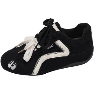 BINGO DUCK Скользоустойчивые и дышащие женские низкие скейтерские кроссовки Black+Эксклюзивная коробка+Подарочные носки, цвет Black+Exclusive Shoe Box+Gift Socks