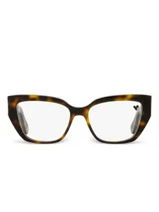 Расклешенные очки в прямоугольной оправе Ferragamo Eyewear, коричневый