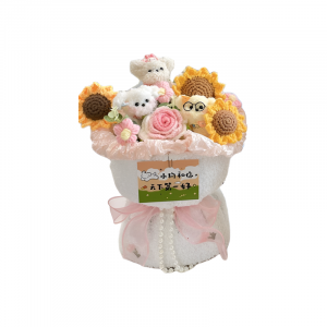 Плюшевая кукла Twisted Treats Cute Puppy Garden Bouquet Dolls высотой 35 см KecoSweet, twisted stick puppy garden-[pink]-shopping bag string lights