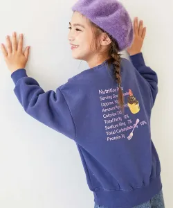 Devil Lab Sweets Толстовка с флисовой подкладкой и крупным силуэтным принтом, 25AW Devirock, цвет 007-Cupcake-Old Blue