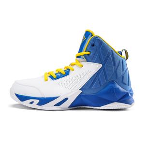 QIAODAN Баскетбольные кроссовки с высоким верхом, устойчивые к износу, мужские, синие, белые