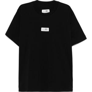 Футболка с логотипом на груди MM6 Maison Margiela, черная