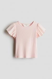 Рубашка с шифоновыми рукавами H&M, розовый