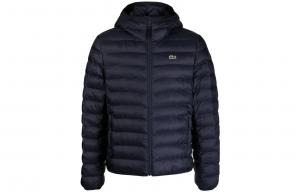 LACOSTE Стеганая куртка с капюшоном и нашивкой с логотипом, Marine Blue