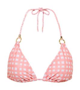 Верх бикини в клетку Занзибар Heidi Klein, розовый