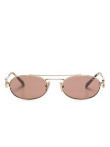 Miu Miu Eyewear солнцезащитные очки в овальной оправе, золотой