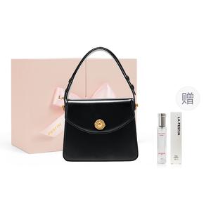 LA FESTIN Красная женская сумка из коровьей кожи для невесты маленькая квадратная через плечо, Knight Black