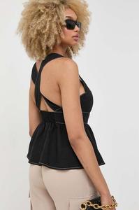 Блузка из льна Notes du Nord, черный