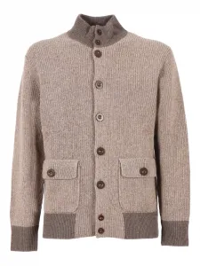 Кардиган из ребристой шерсти Ballantyne, коричневый