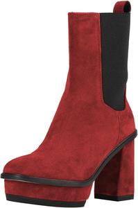 Женские классические ботильоны на платформе Pazzion с высоким толстым каблуком, на мягкой посадке, с закрытым носком, для офиса, вечеринок и праздничных нарядов, размеры 4-16 US, Red