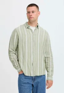 Полосатая льняная рубашка bhbobby Blend, Oil Green