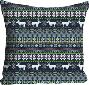 Декоративная подушка Queence "Элиас", чехол без наполнения, 1 шт 40х40 см, синий/фиолетовый