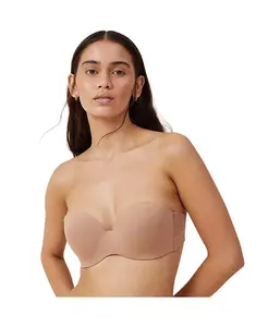 Женский повседневный бюстгальтер без бретелей с легкой подкладкой T-Shirt Bra COTTON ON, коричневый