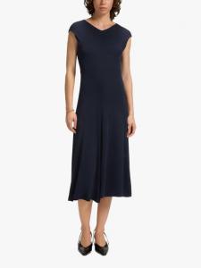 Платье миди с v-образным вырезом и короткими рукавами HUGO BOSS