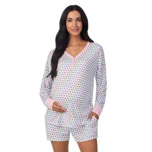 Комплект из пижамного топа с длинными рукавами и пижамных шорт для беременных Beauty Sleep Social, цвет superstar