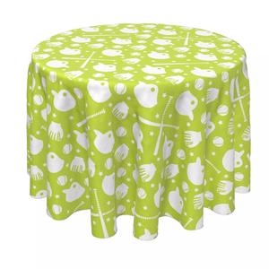Круглая скатерть, 100% полиэстер, круглая 60 дюймов, бейсбольное снаряжение