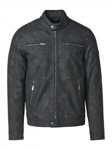 Куртка из искусственной кожи серого цвета KOROSHI