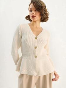 Bianco Lucci Кардиган из трикотажа в натуральном белом цвете