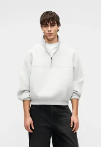 Универсальная толстовка унисекс свободного кроя с застежкой-молнией на четверть длины Yourturn, Light Grey