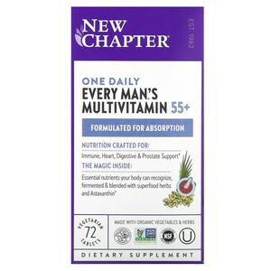 New Chapter Мультивитамины для мужчин Every Man's One Daily 55+ 72 вегетарианских таблетки