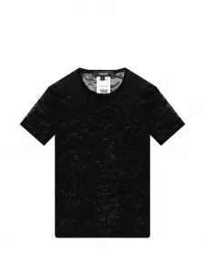 Футболка с кружевом Versace, черный