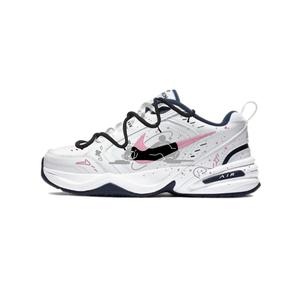 Nike Air Monarch 4 противоскользящие и износостойкие увеличивающие рост низкие массивные кроссовки унисекс розово-серые