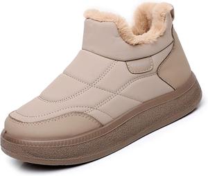 Женские зимние сапоги Snow Boots, теплые с подкладкой, удобные ботинки до щиколотки с противоскользящей подошвой и мягкой подкладкой для холодной погоды на улице Generic, Khaki
