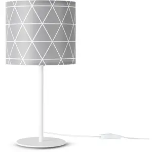 Настольная лампа Stella 401 E14, ночник, настольная, Ø18 см, скандинавский ромб, высота 36,5 см, E14 Paco Home, белый
