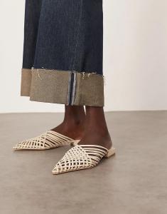 Мюли Zadie премиум-класса из замши на плоской подошве в цвете «кремовый»