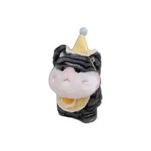 Костюмный слюнявчик с текстурными полосками плюшевая кукла котенка высота 22см/34см MIANHUIYI