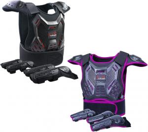 Комплект детской защитной экипировки для мотокросса StarknightMT, черный и фиолетовый.