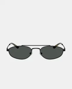 Мужские овальные солнцезащитные очки с металлическим покрытием серого цвета Emporio Armani, черный