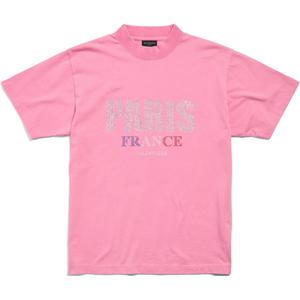 Футболка унисекс выцветшая розовая Balenciaga, розовый