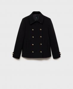 Женский двубортный жакет с лацканами MANGO, Black