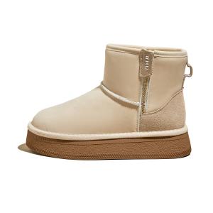 Теплые увеличивающие рост на 13 см зимние ботинки женские SNOWELF, песочный