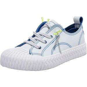 Нескользящие дышащие низкие детские кроссовки для скейтбординга WARRIOR, белый/синий