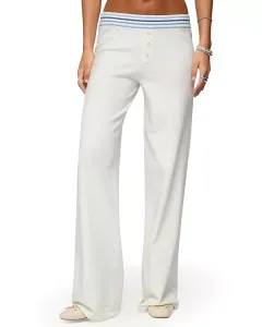 Вязаные брюки в полоску Мия Edikted, белый