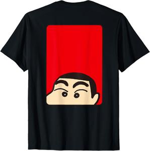 Футболка с изображением лица Шин-чана (карандаш), черная Crayon Shinchan