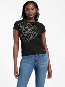 Футболка Juliana с цветочным узором Guess Factory, черный