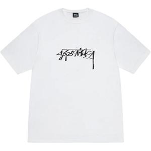 Футболка с разрезом Stussy, белый