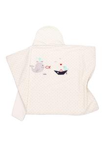 Банное полотенце с капюшоном "Whale/Folding Boat & Co " в морском стиле - (Д) 72 x (Ш) 95 см Baby Lal, Maritim - (L) 72 x (B) 95cm