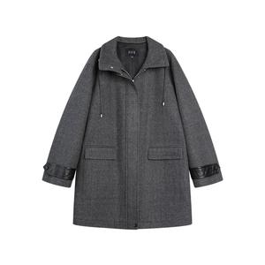 ELLE Пальто женское Medium Gray с отложным воротником