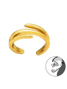 Alexander York Изогнутая серьга-кафф из золота и серебра